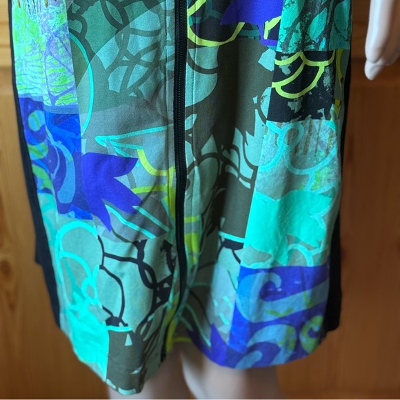Art Simply by Dolcezza Zip Front Art to Wear Dress Size L Abstract Print - Picture 4 of 16